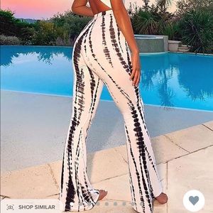 Fashion Nova flare tye die pants